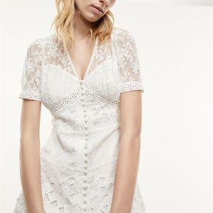 The Kooples short ecru dress with embroidery XS